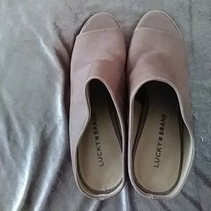 Leather open toe mules